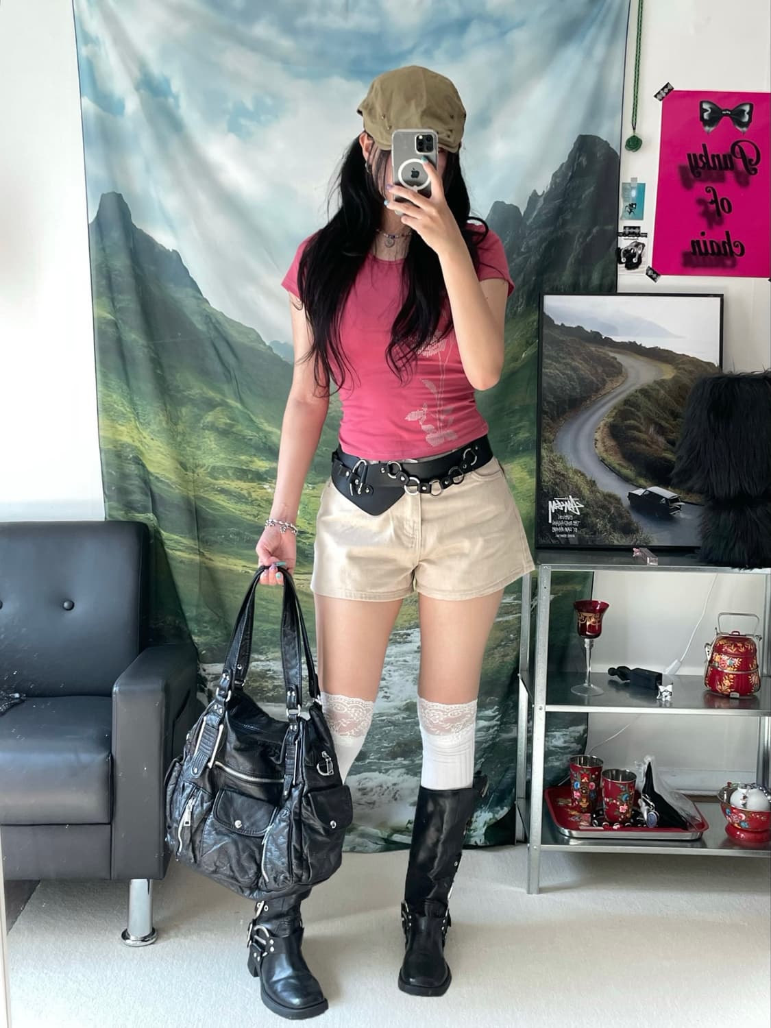 스티치 로즈 플라워 키치 티셔츠 상품이미지6