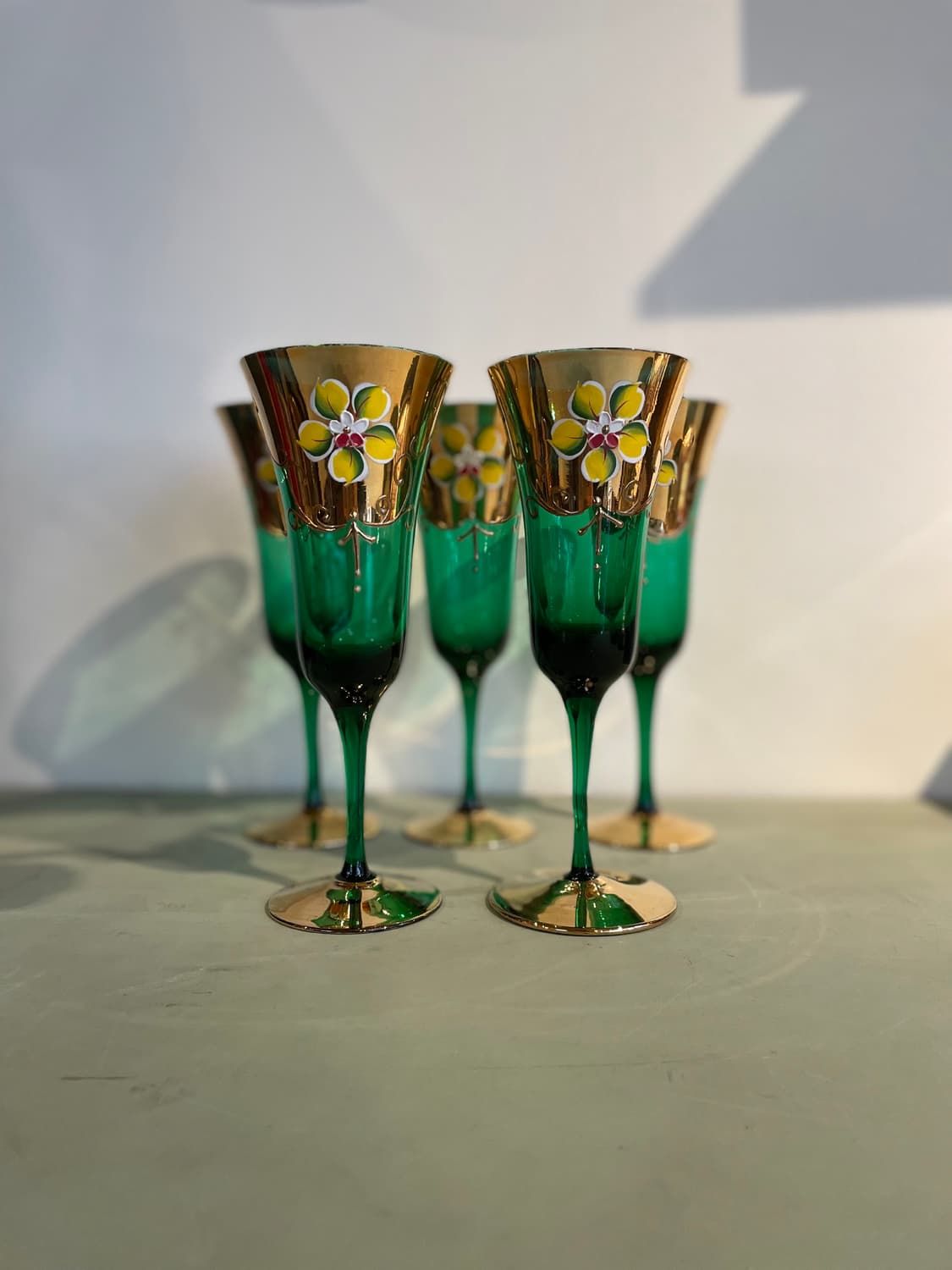 이탈리아 빈티지 무라노 핸드페인티드 고블렛 상품이미지1