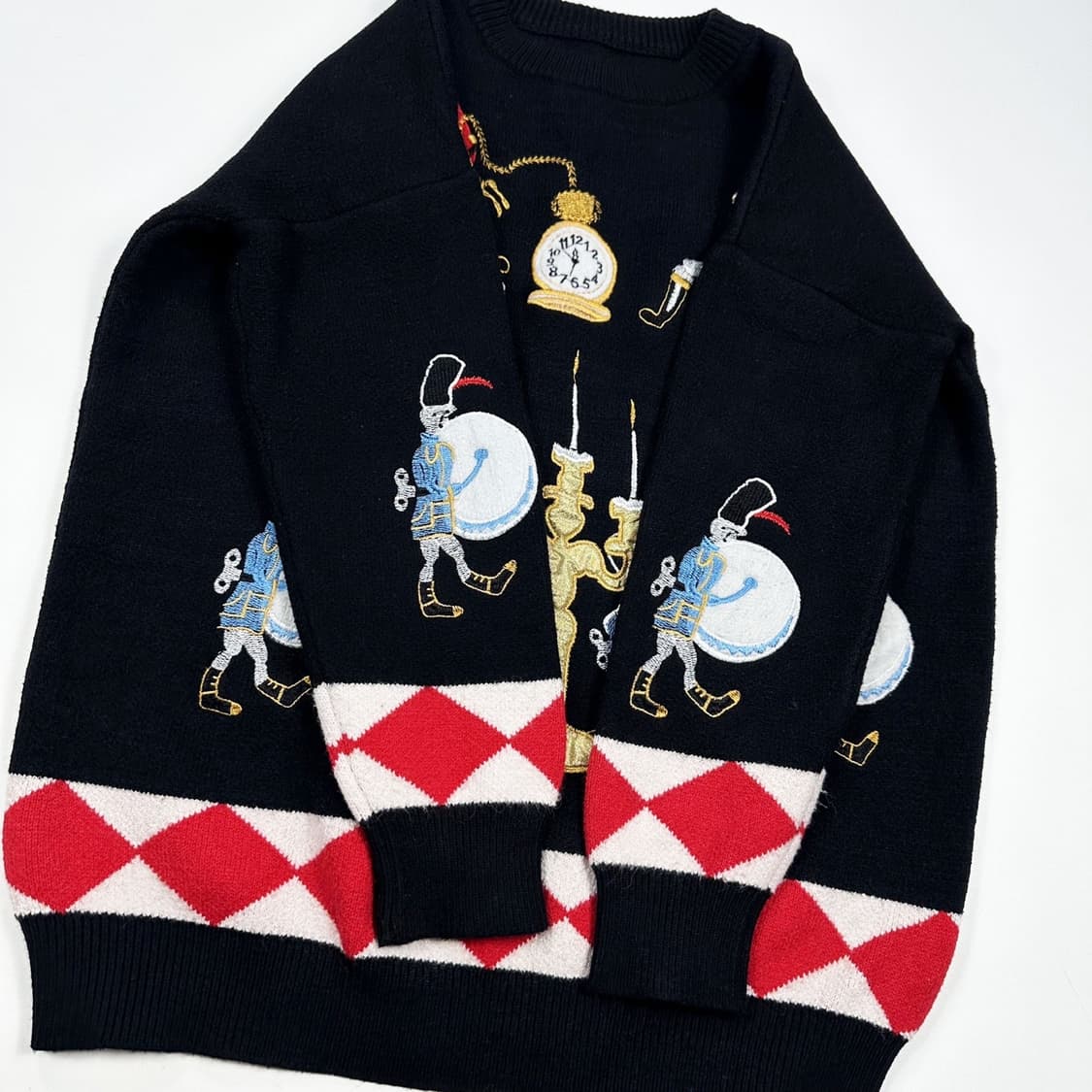 VTG 빈티지 캐릭터 자수 블랙 니트 (S) 상품이미지4
