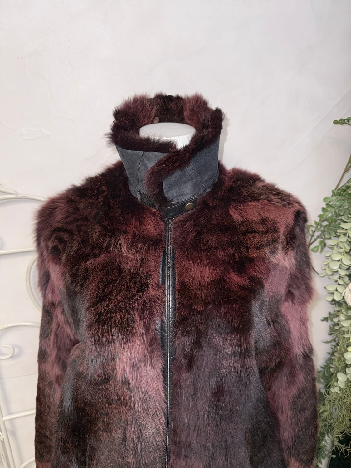 Cherry red animal pattern fur jacket 상품이미지6
