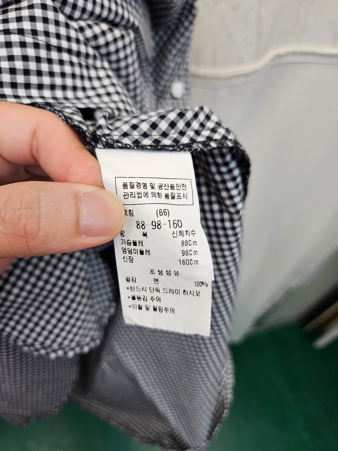 ZOOC 블랙 앤 화이트 체크 원피스 상품이미지4