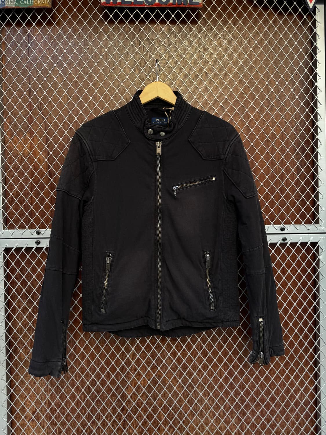 폴로 랄프로렌 피그먼트 누빔 블랙 바이커 자켓 집업자켓 S 상품이미지1