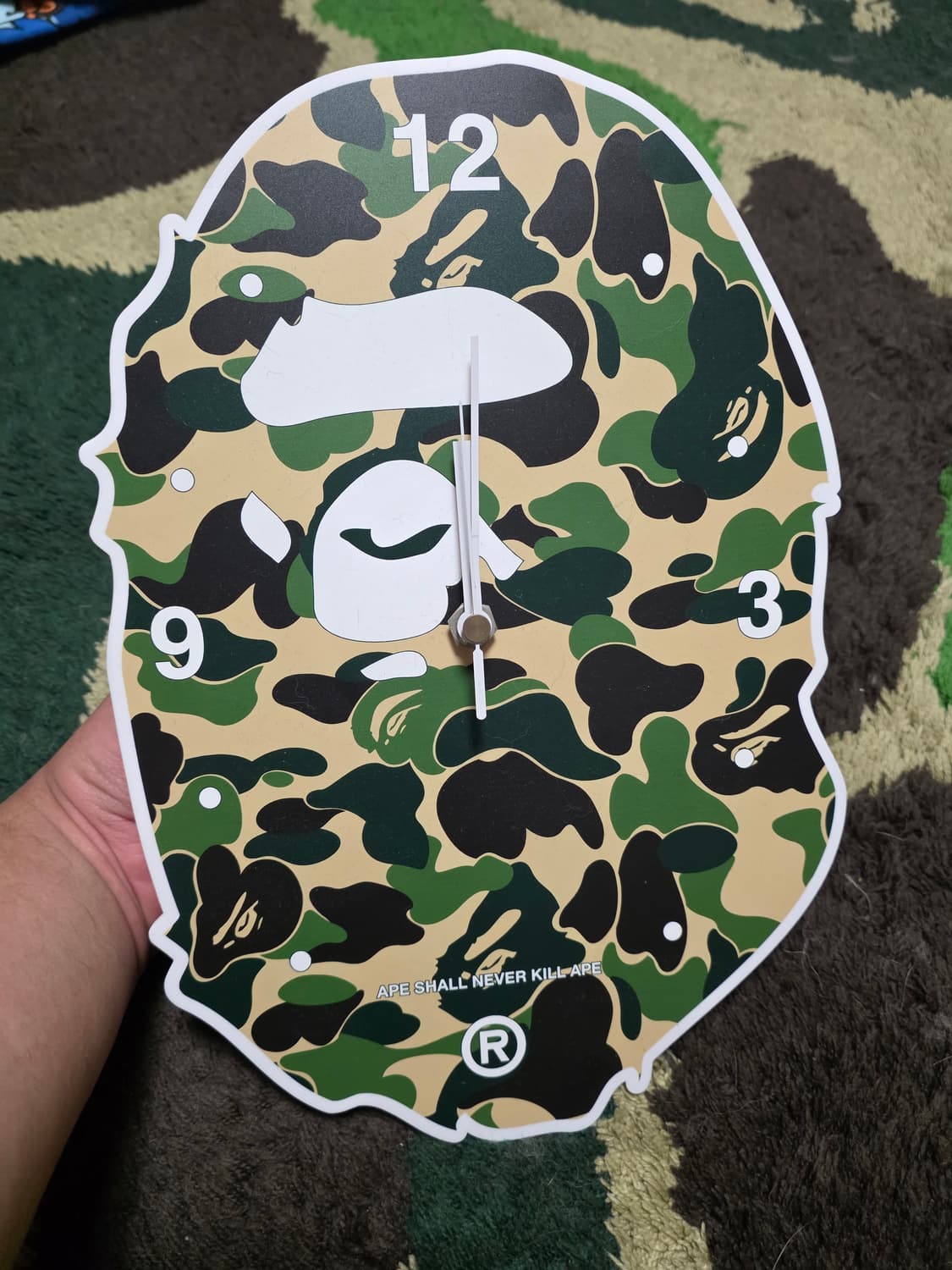 [OS] 베이프 ABC 그린카모 빅사루 벽시계 상품이미지3