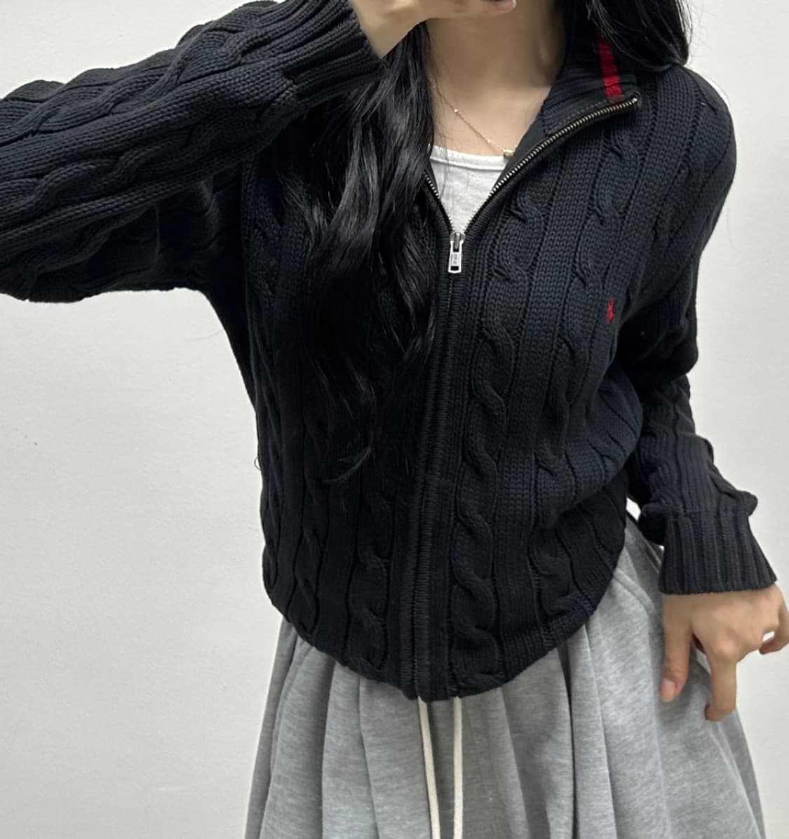 폴로 랄프 로렌 케이블 니트 집업 상품이미지1