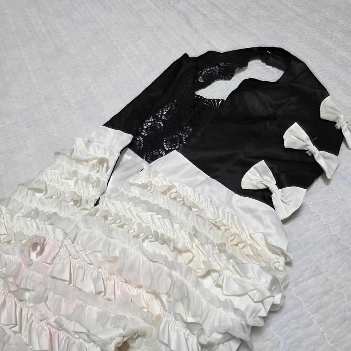 공겜여주st 리본레이스 발레코어 셔링 캉캉원피스 상품이미지3