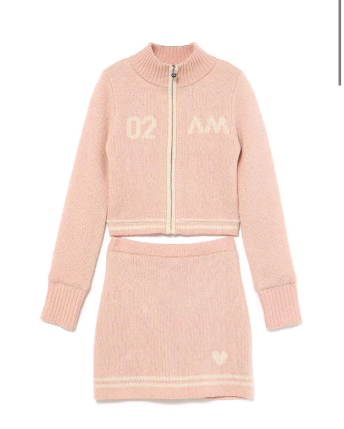 앤드마리 로고 집업 셋업 핑크 양지뢰 스나계 상품이미지2