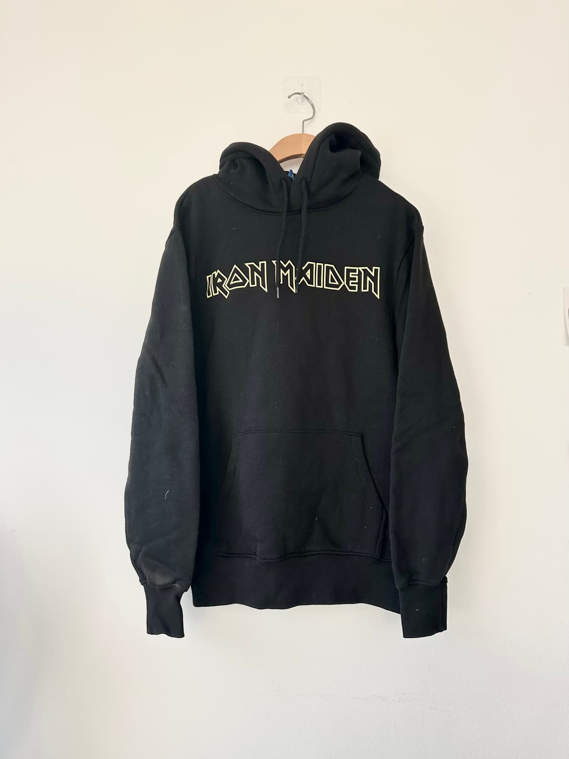 H&M 아이언메이드 프린트 기모 블랙 후드티 상품이미지1