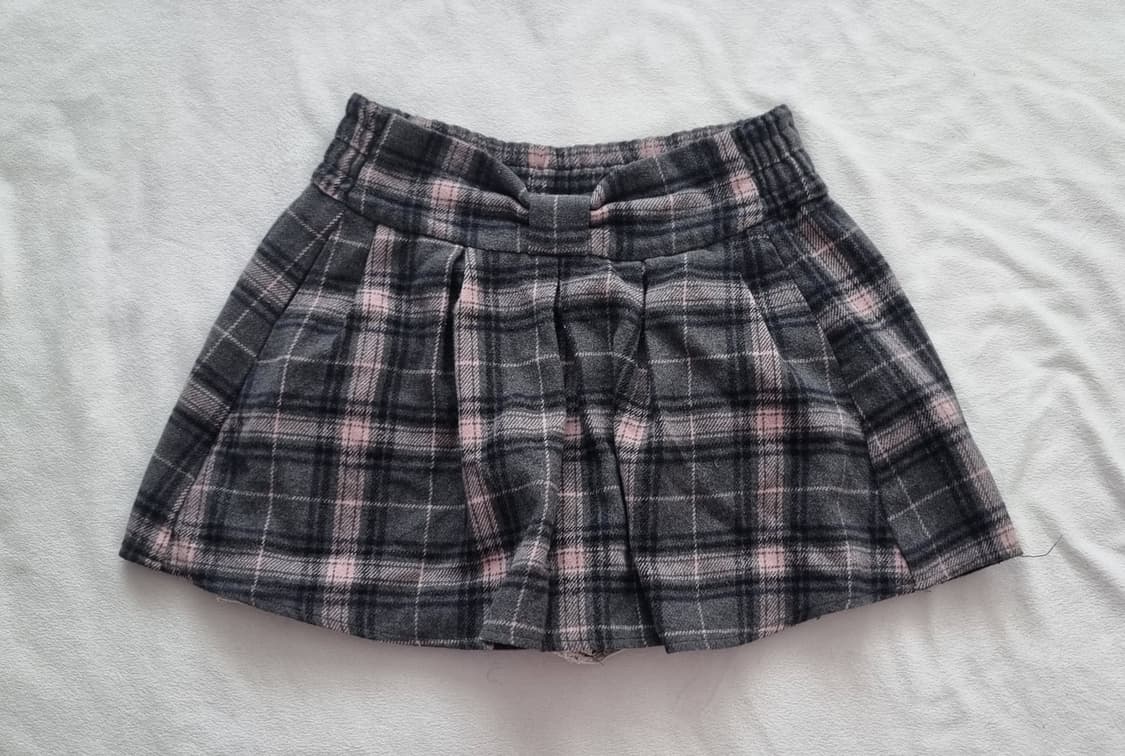 빈티지 갸루 리본 체크 스커트 상품이미지1