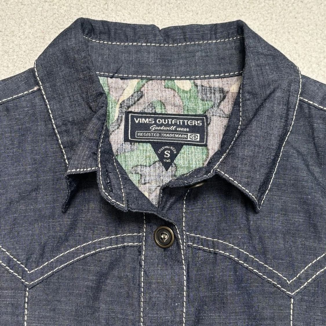 VIMSOUTFIT 컷오프 데님 셔츠 S 상품이미지5