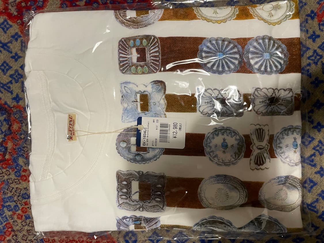 [3][4]캐피탈 20 커튼 콘초 프린트 저지 크루 롱 티셔츠 화이트 상품이미지2