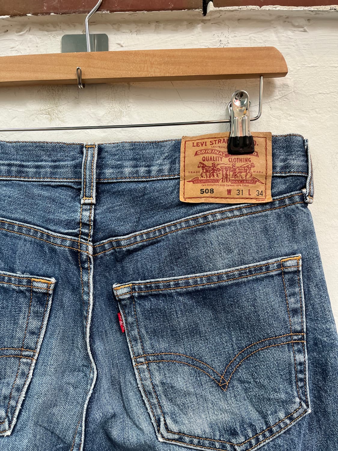 Levis 508 JAPAN 스트레이트 데님 팬츠 31x34 상품이미지4