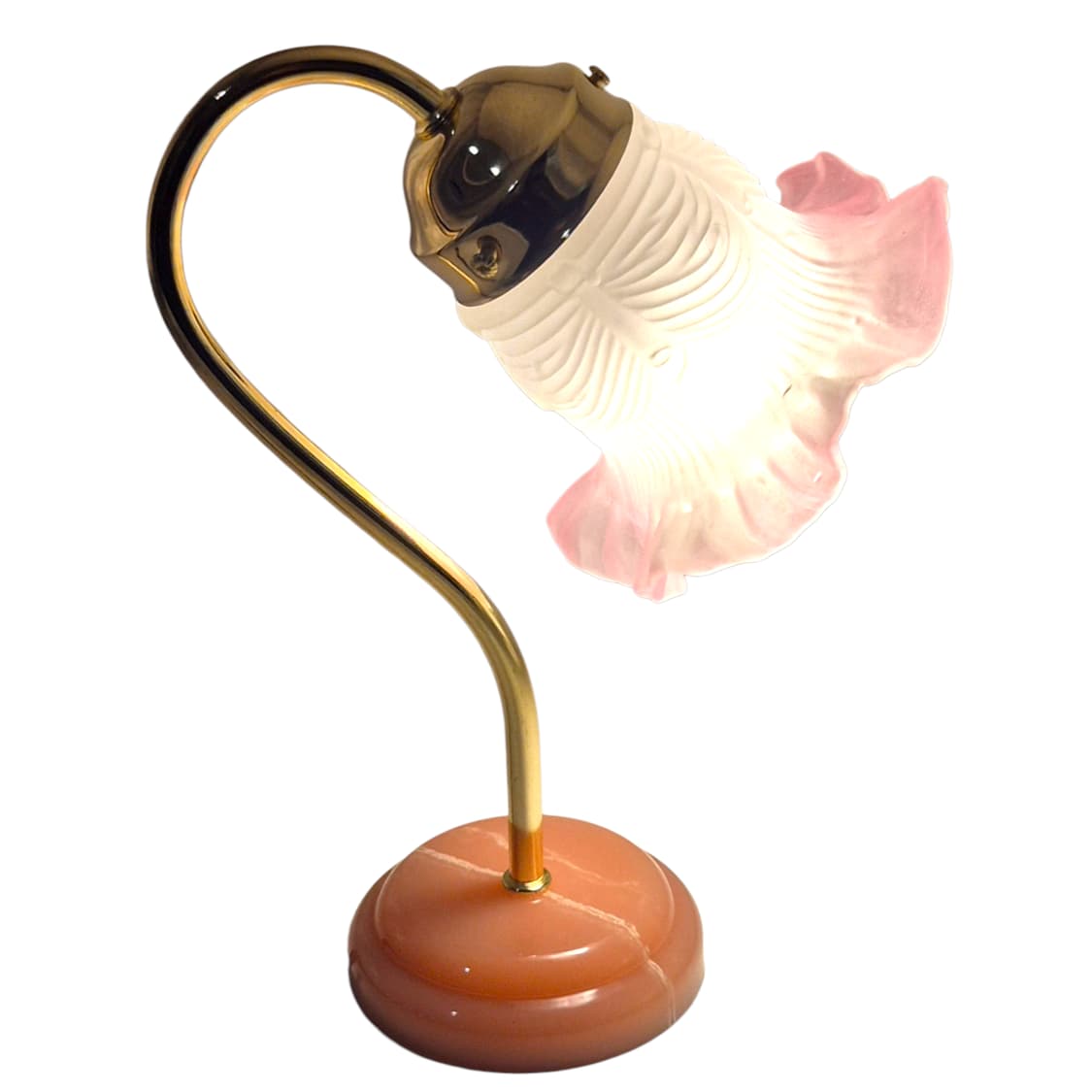 90s 키시마 레트로 핑크 마블 불투명 프릴 램프 상품이미지1