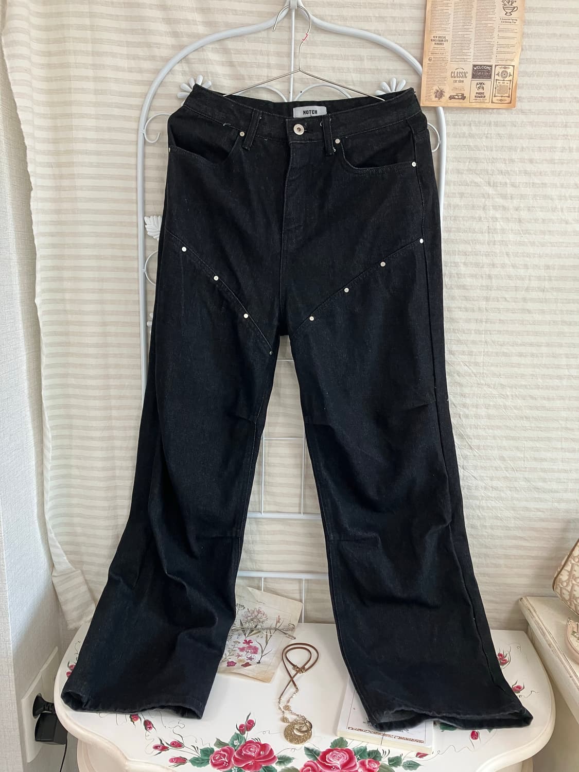 빈티지 징 블랙 데님 878 y2k 스트릿 모리 갸루 일본빈티지 펑키 상품이미지1