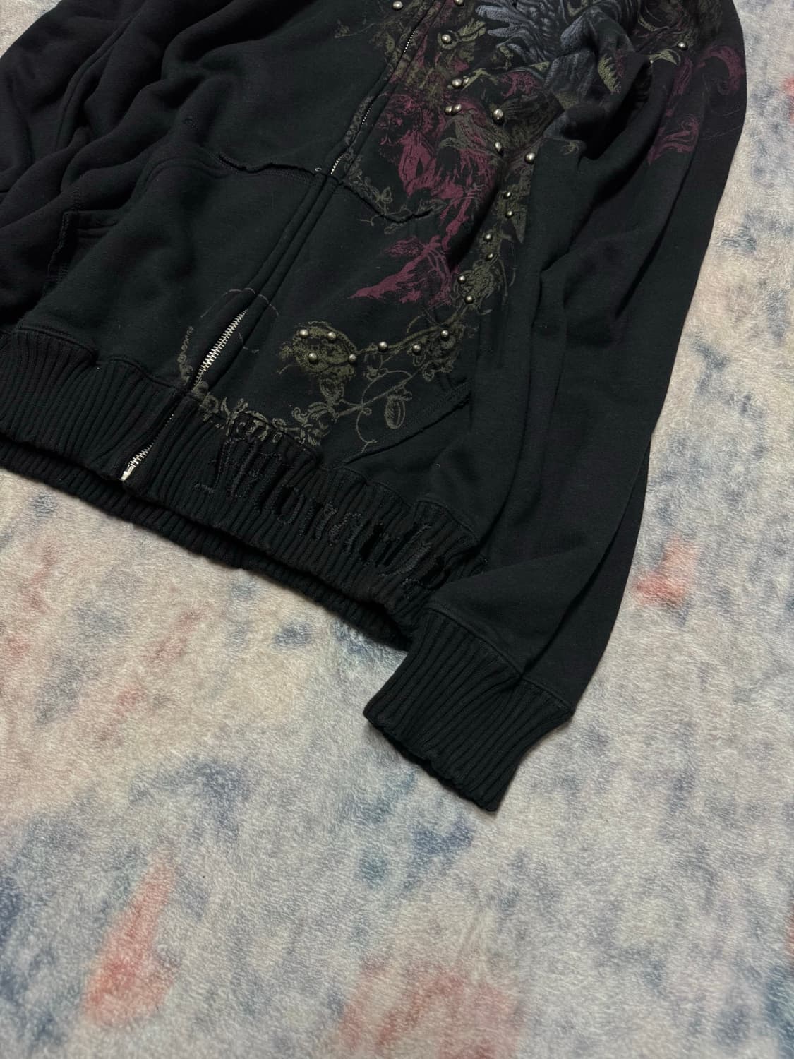 Monarchy stud punk tattoo hoodie 상품이미지6