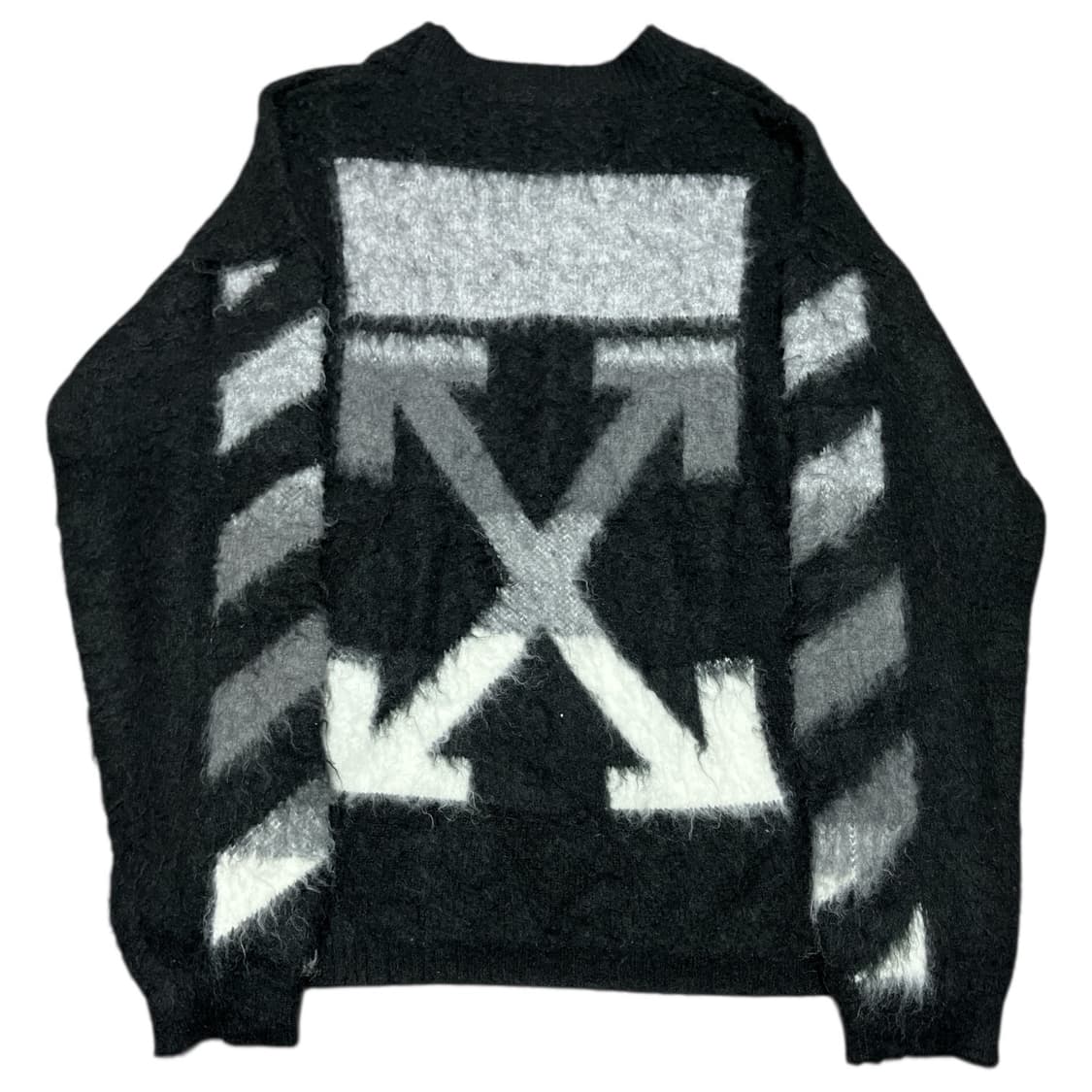 오프화이트 디아고날 브러쉬드 모헤어 니트 스웨터 상품이미지1