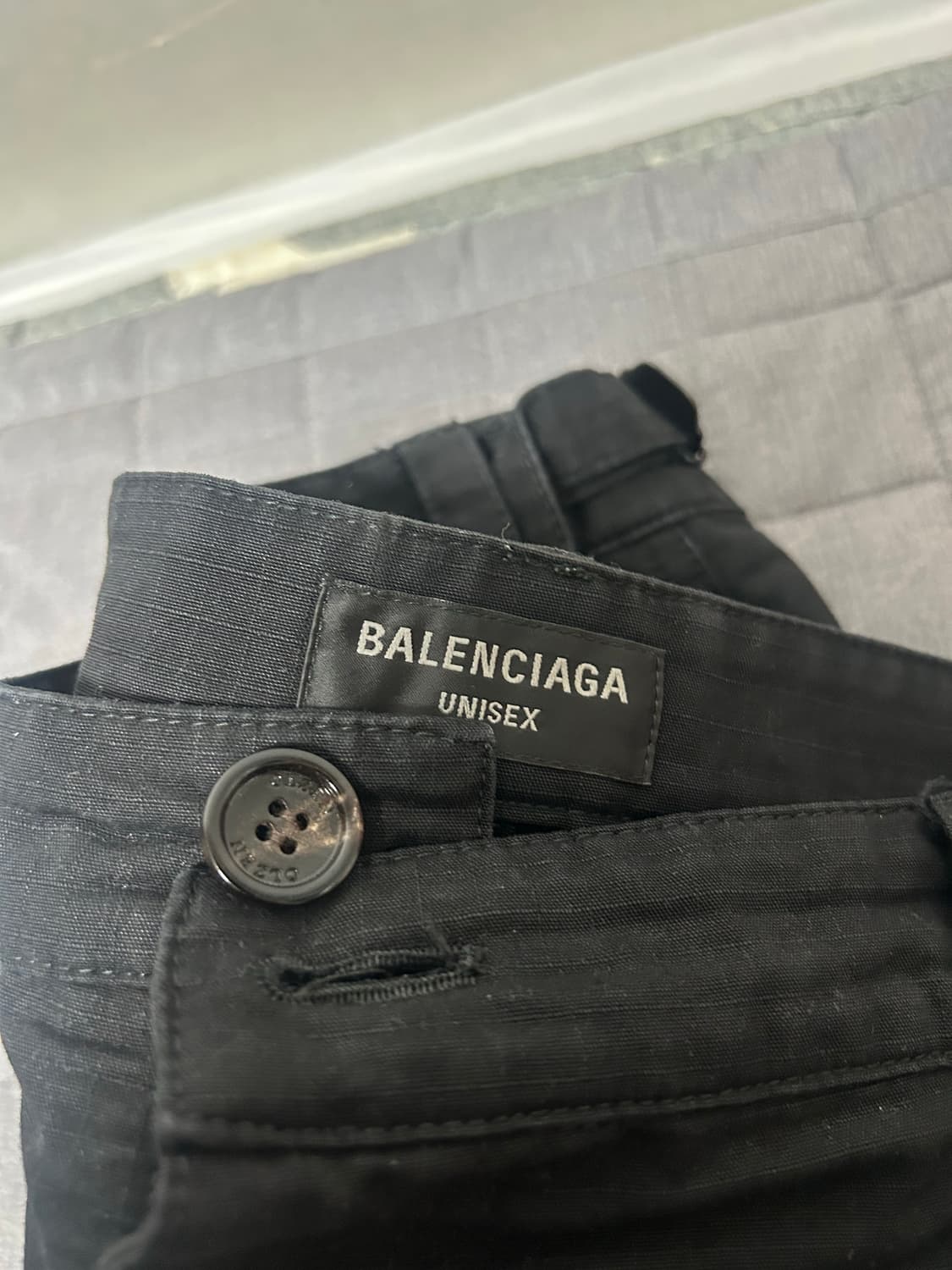 [S] 발렌시아가 립스탑 플레어 카고 팬츠 블랙 상품이미지5