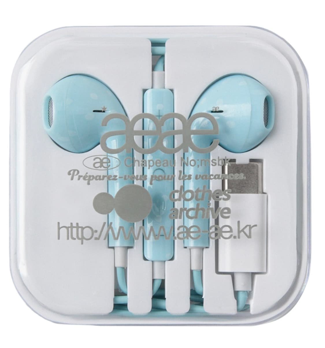 aeae 도트 이어폰 USB-C 새상품 핑크 하늘 민트 판매 양도 제시 상품이미지2