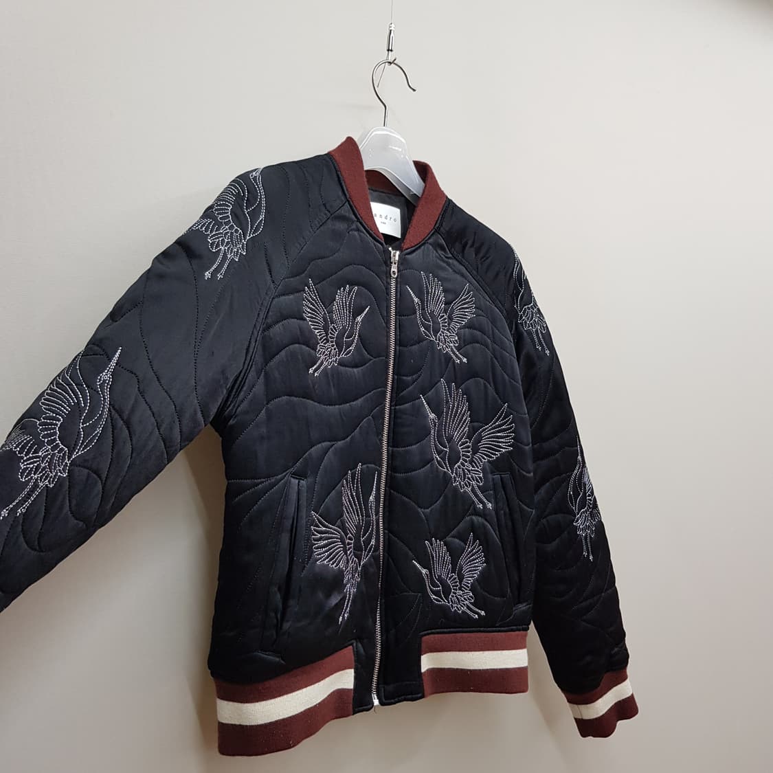 산드로 SANDRO  보겔 자수 퀄팅 봄버 자켓 1사이즈 상품이미지4