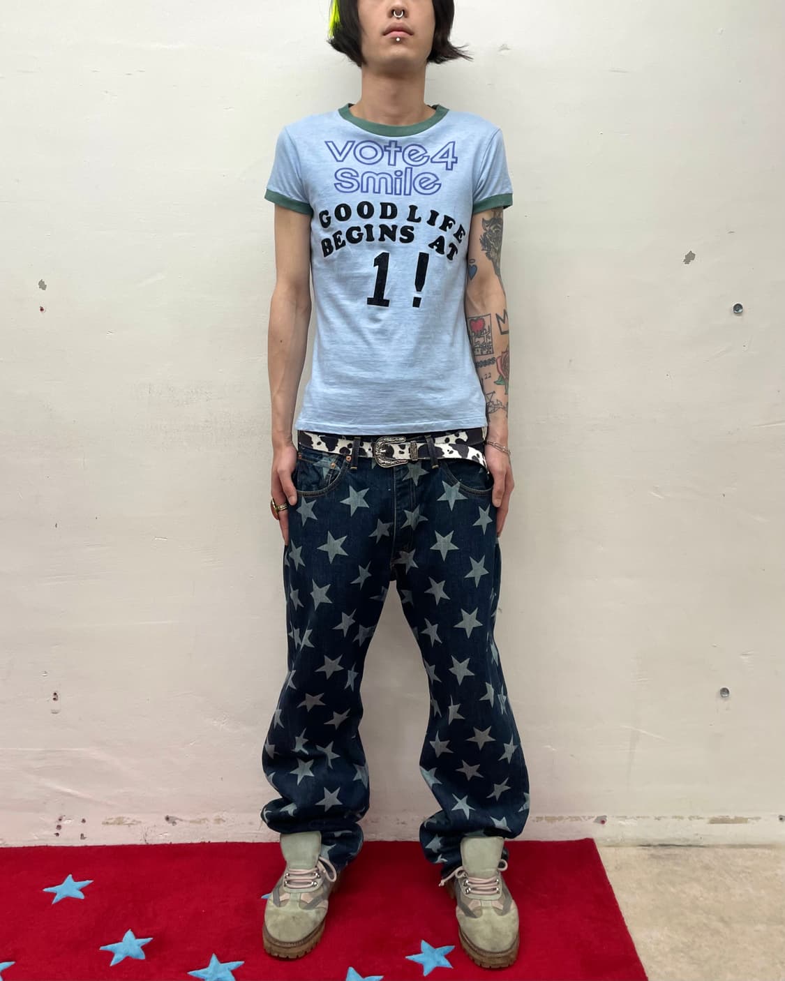 Vote 4 Smile 1! Blue T-shirt 상품이미지3