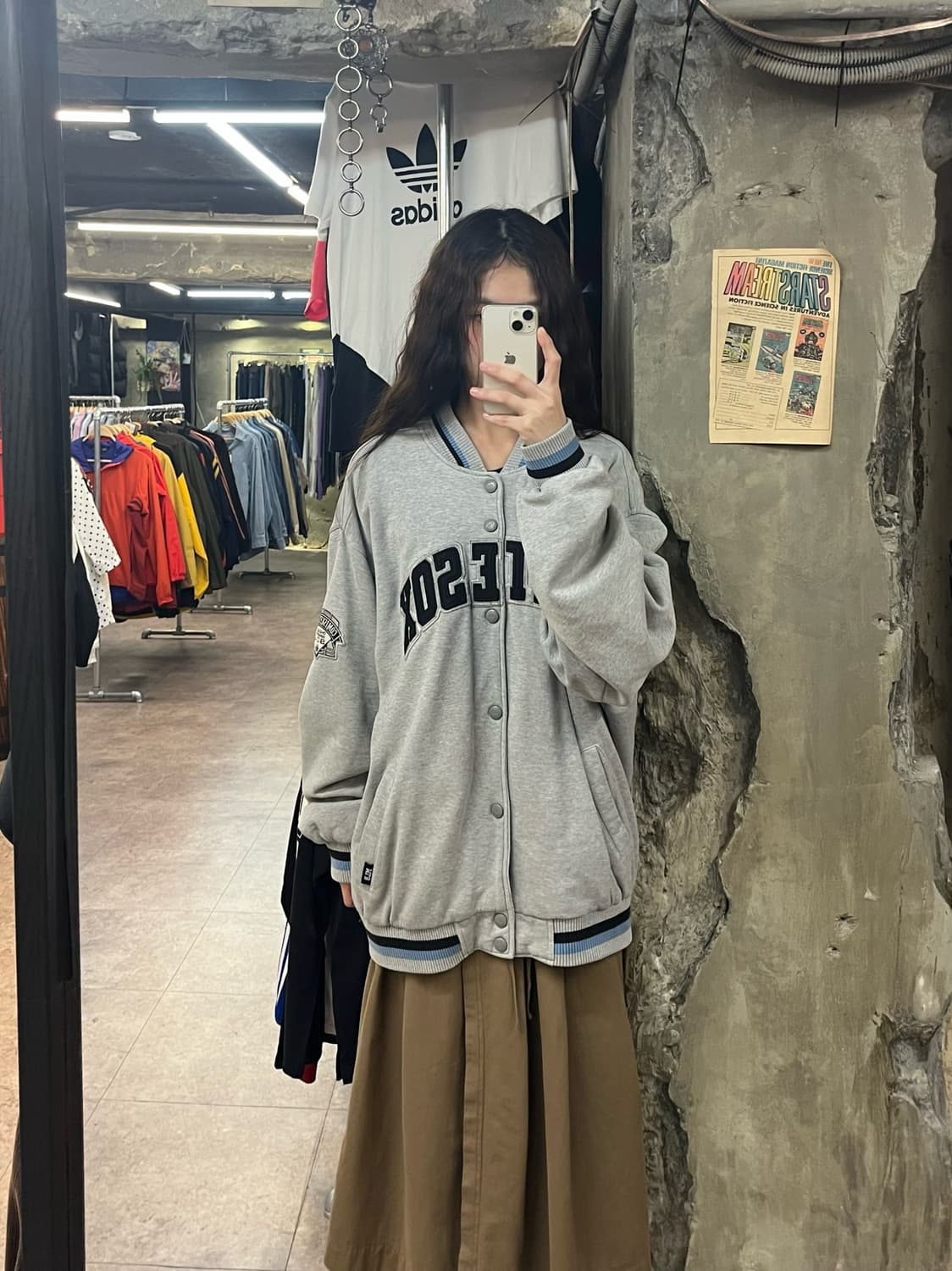 엠엘비 화이트삭스 바시티 버튼 자켓 그레이 105 #csz2164 상품이미지2