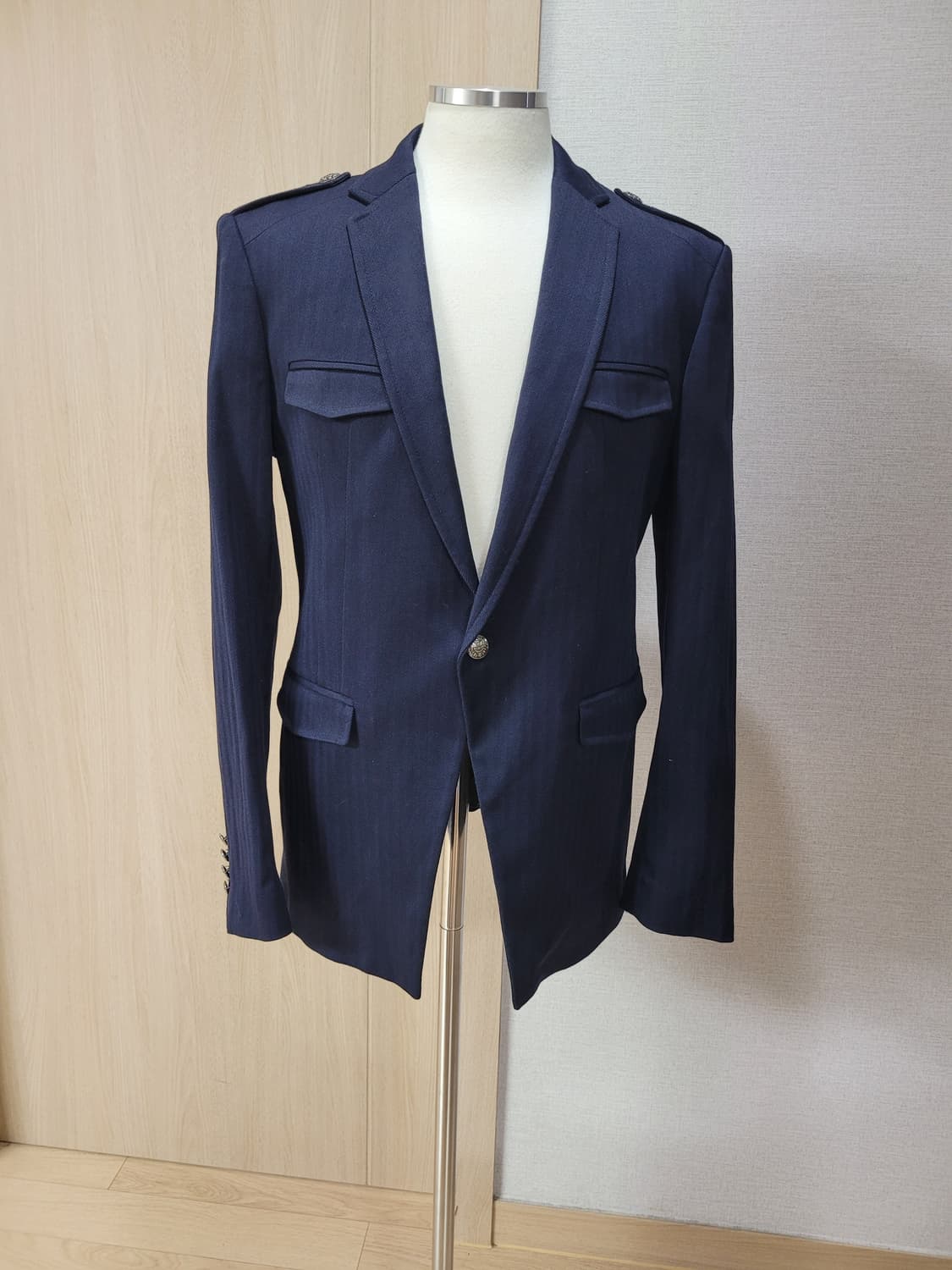 자라맨 ZARAMAN blacktag 헤링본 블레이저 100 네이비 상품이미지2