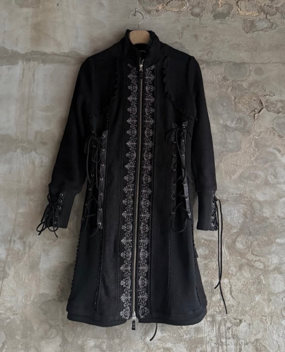 Ozz on Lace Detail Wool Coat 상품이미지2