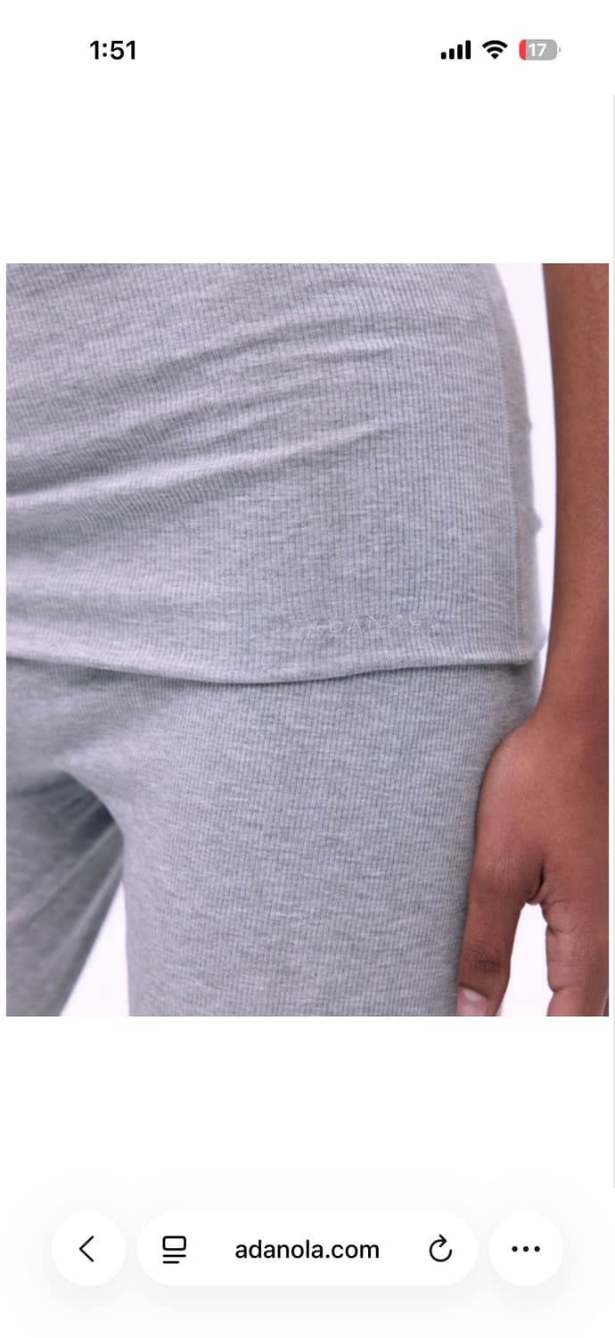 ADANOLA 아다놀라 Rib Fold Over Pants - Grey  상품이미지3