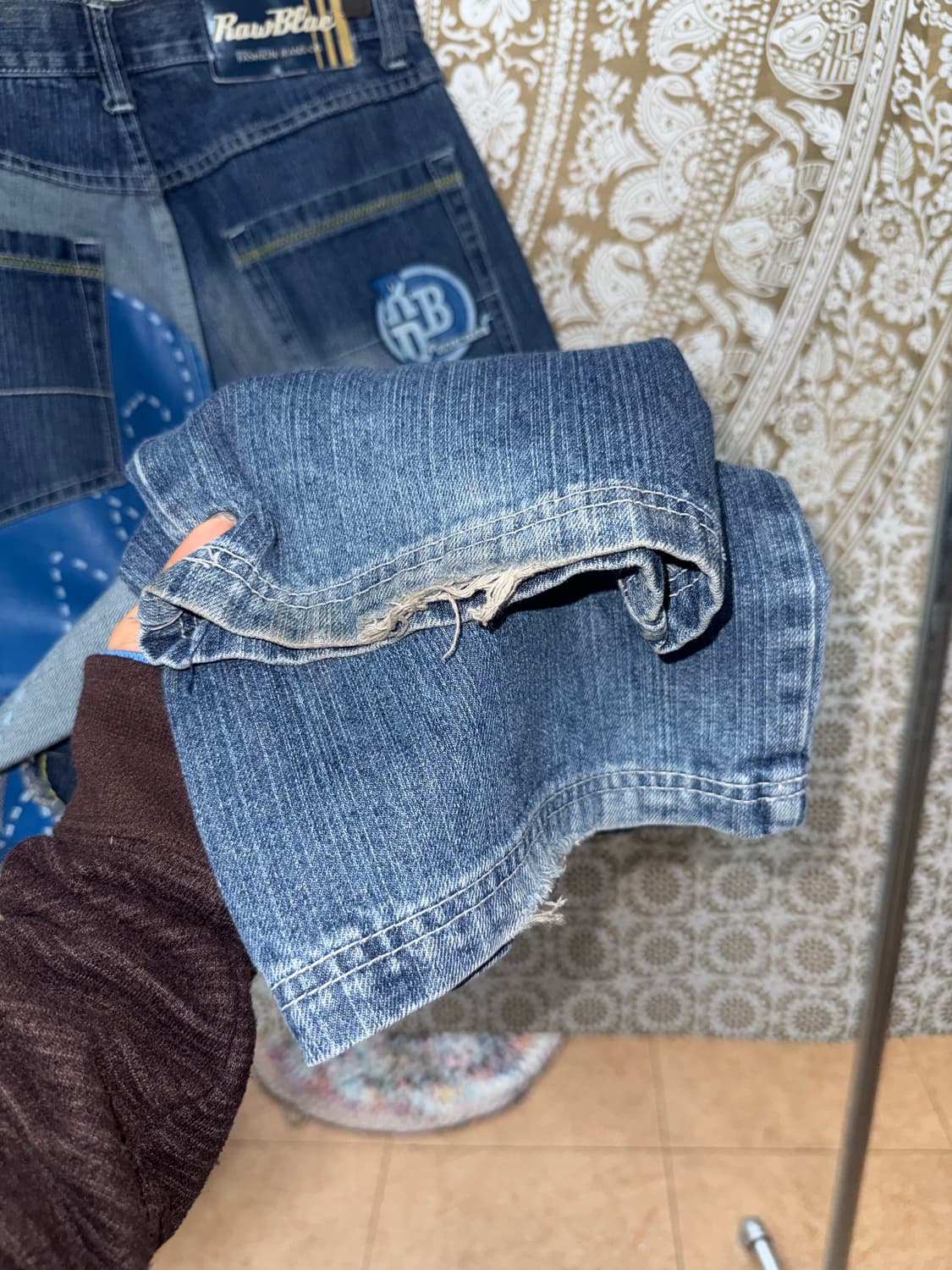 Rawblue 빈티지 패치 디테일 데님팬츠 상품이미지6