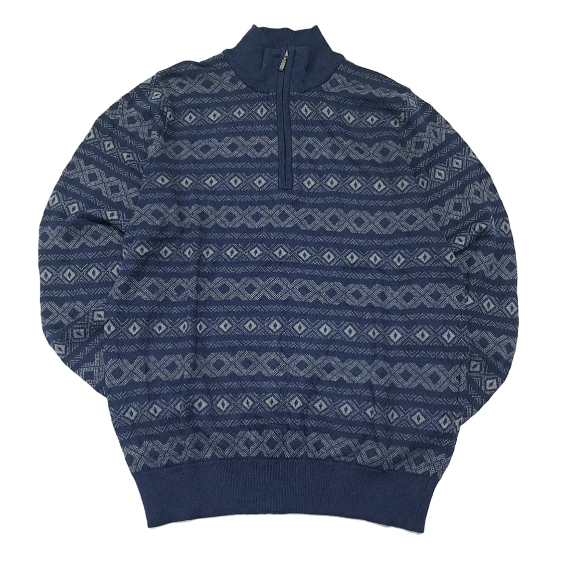 CL143 엘엘빈 코튼캐시미어 자카드 네이비 하프집업 니트 스웨터 상품이미지5