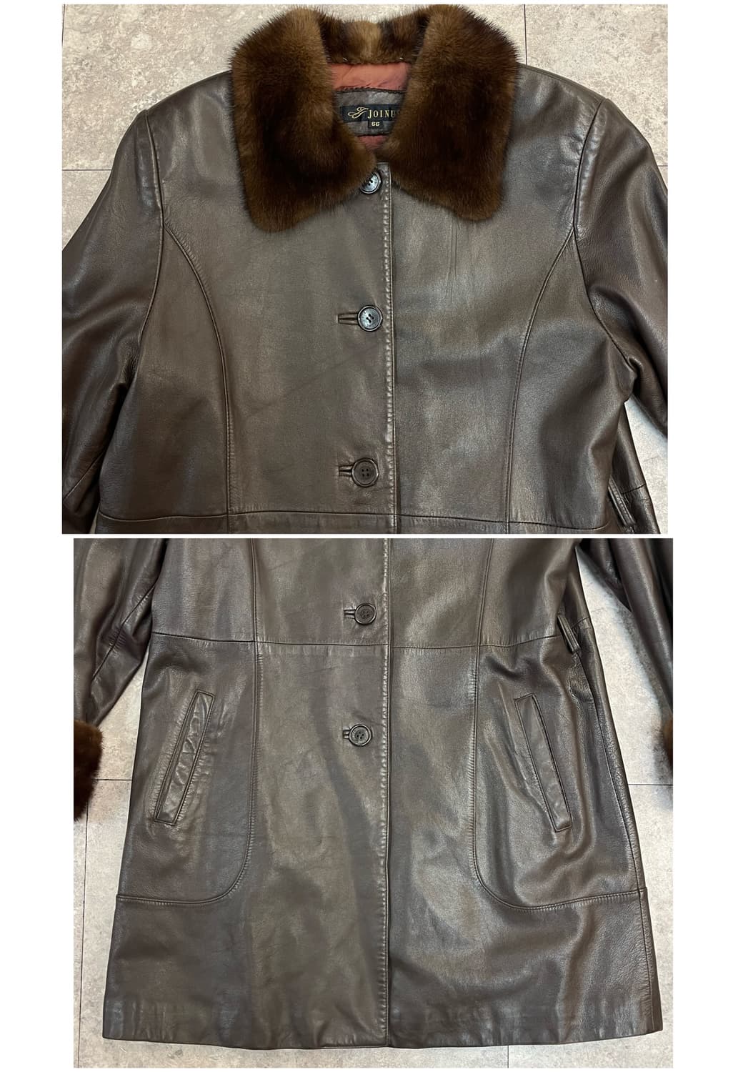 밍크퍼 양가죽 레더 가죽 자켓 #csz2852 상품이미지4