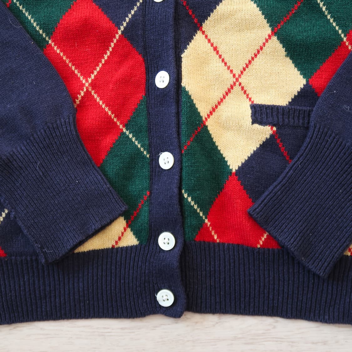 빈티지 폴로 랄프로렌 울 아가일 체크 가디건 상품이미지5