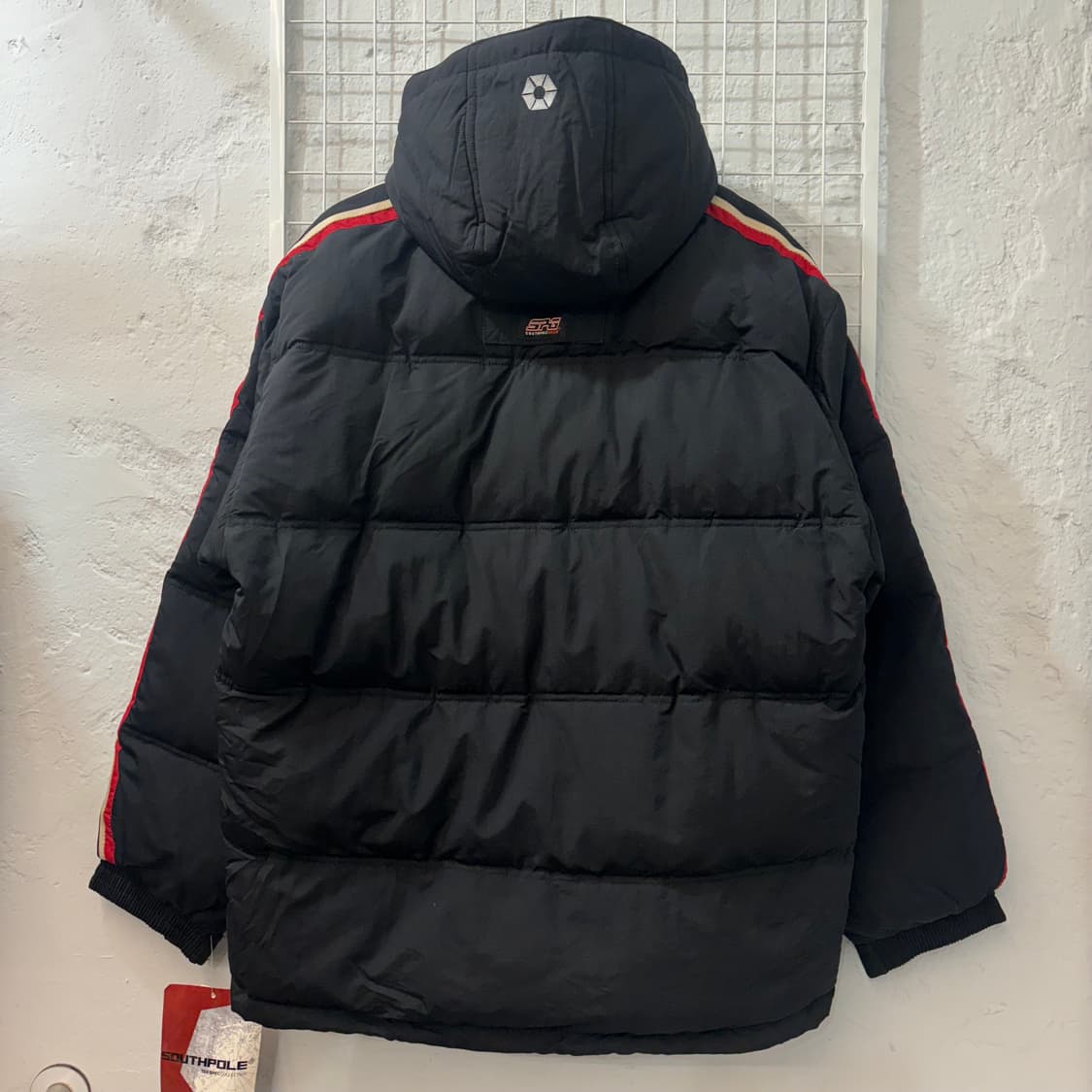 90s 사우스폴 올드스쿨 빈티지 블랙 레드 패딩 자켓 L 상품이미지2