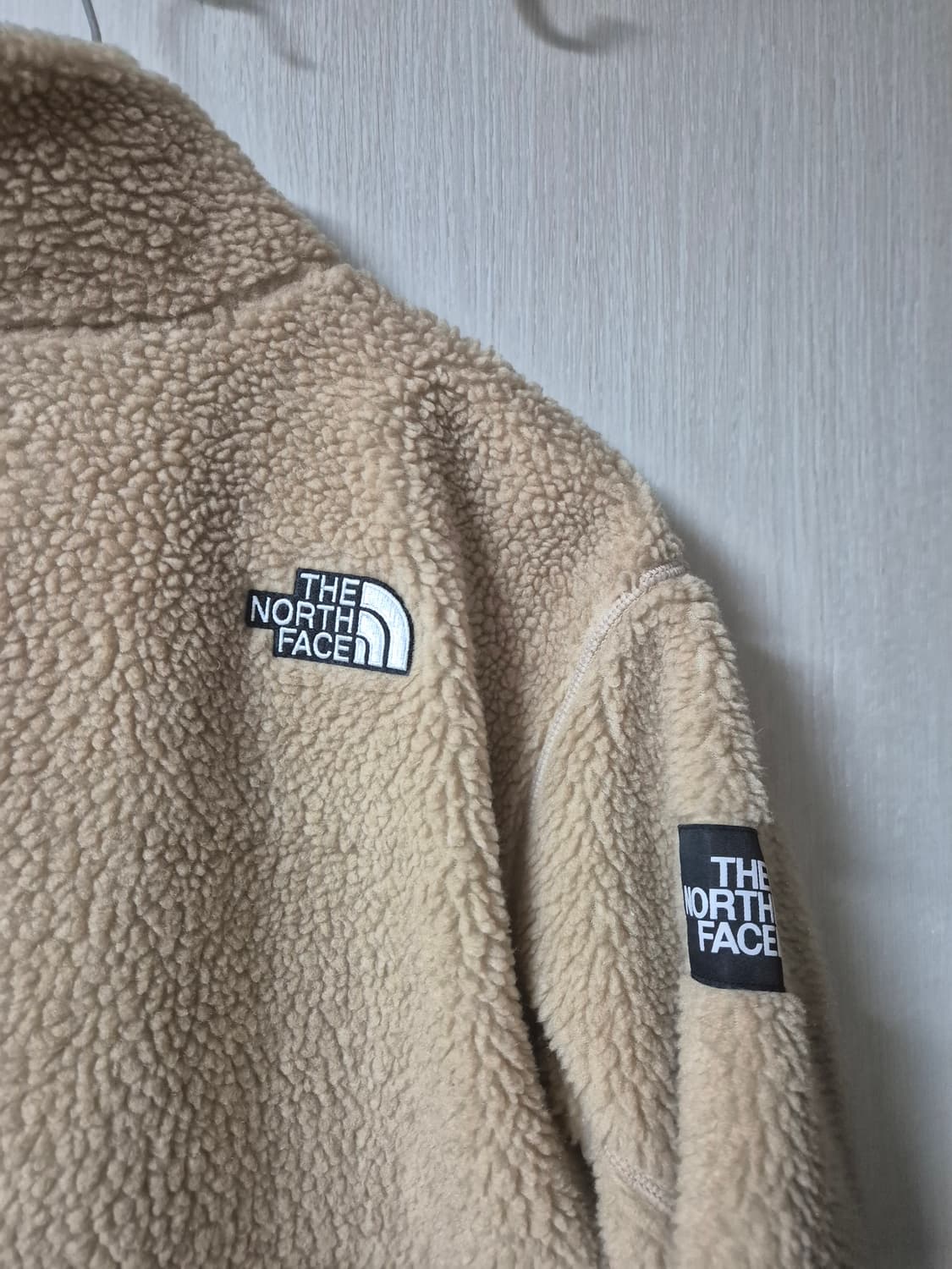 노스페이스 베이지컬러 쉐르파 플리스 집업S 여성 상품이미지6