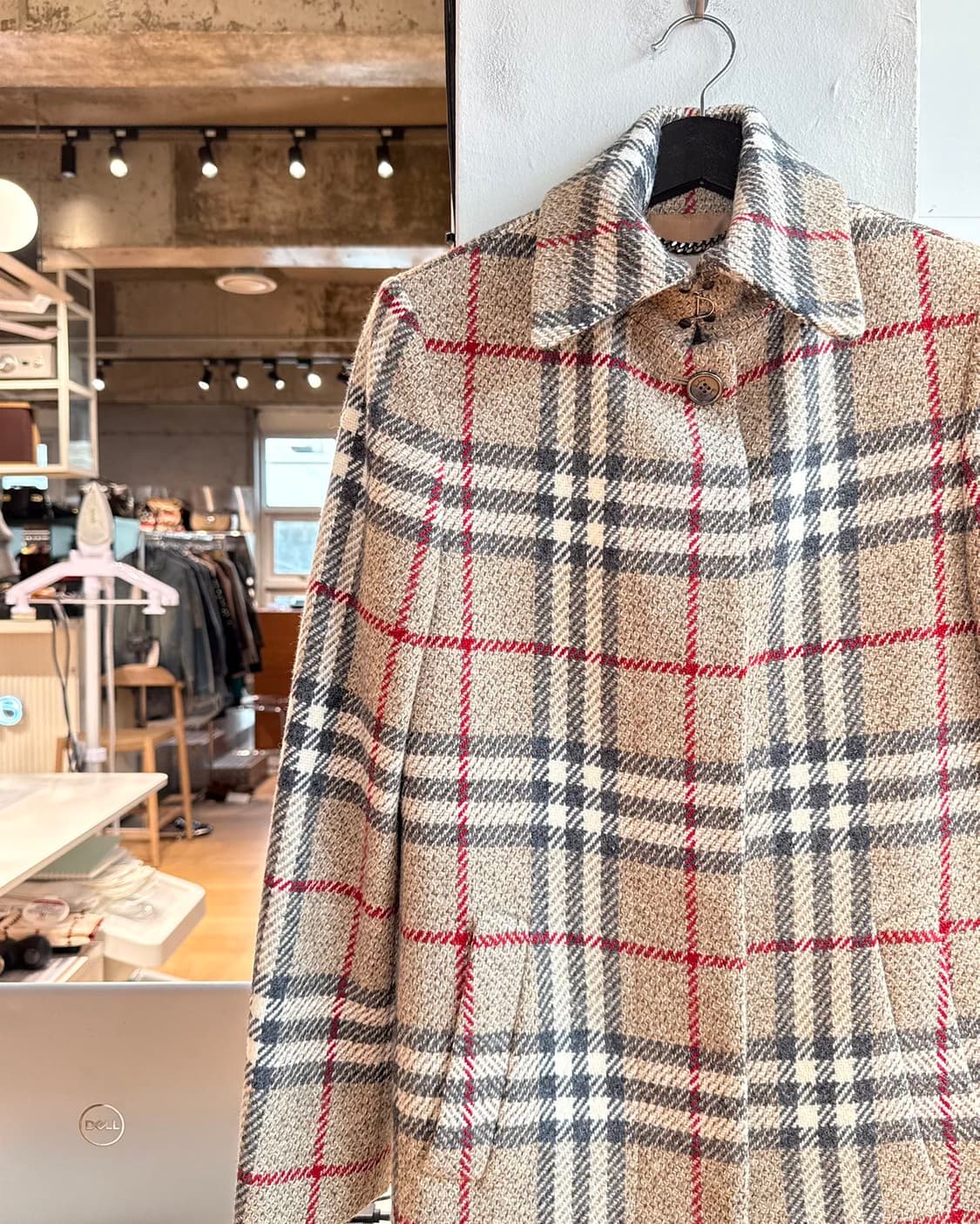 버버리 브라운 노바체크 울 코트  상품이미지4