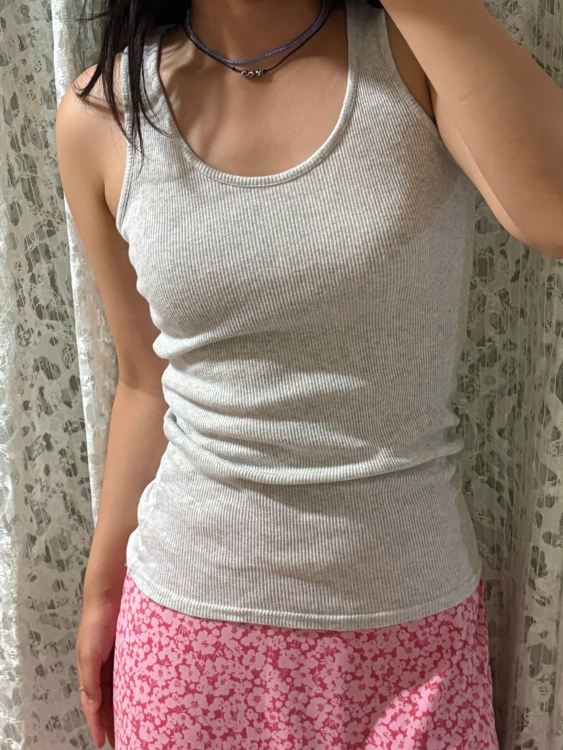 White gray sleeveless 상품이미지2