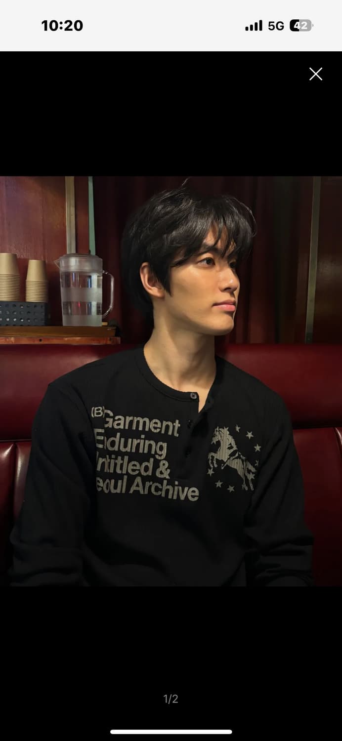 유니콘 헨리넥 롱슬리브 블랙 상품이미지1