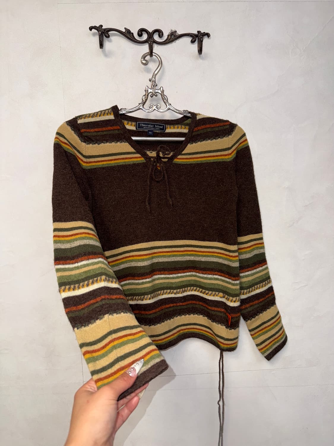 Thursday Island brown bohemian stripe 니트 상품이미지4