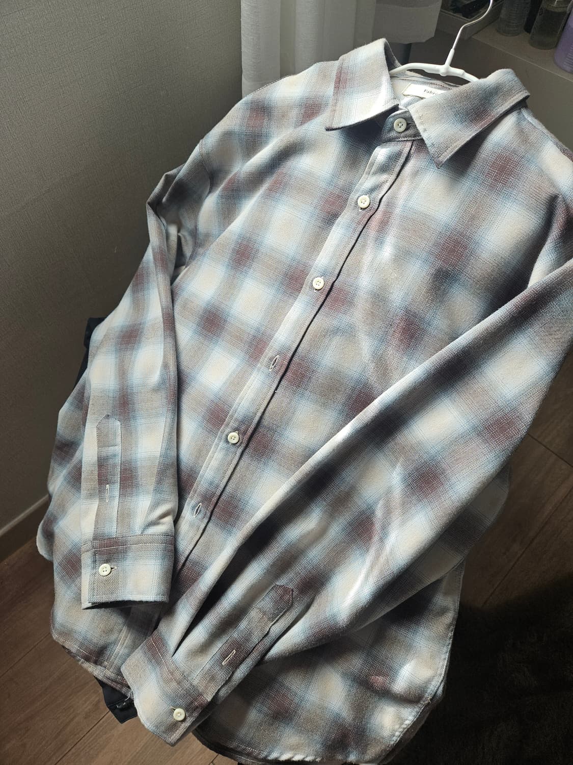 파브레가 옴브레 체크 셔츠 베이지 상품이미지1