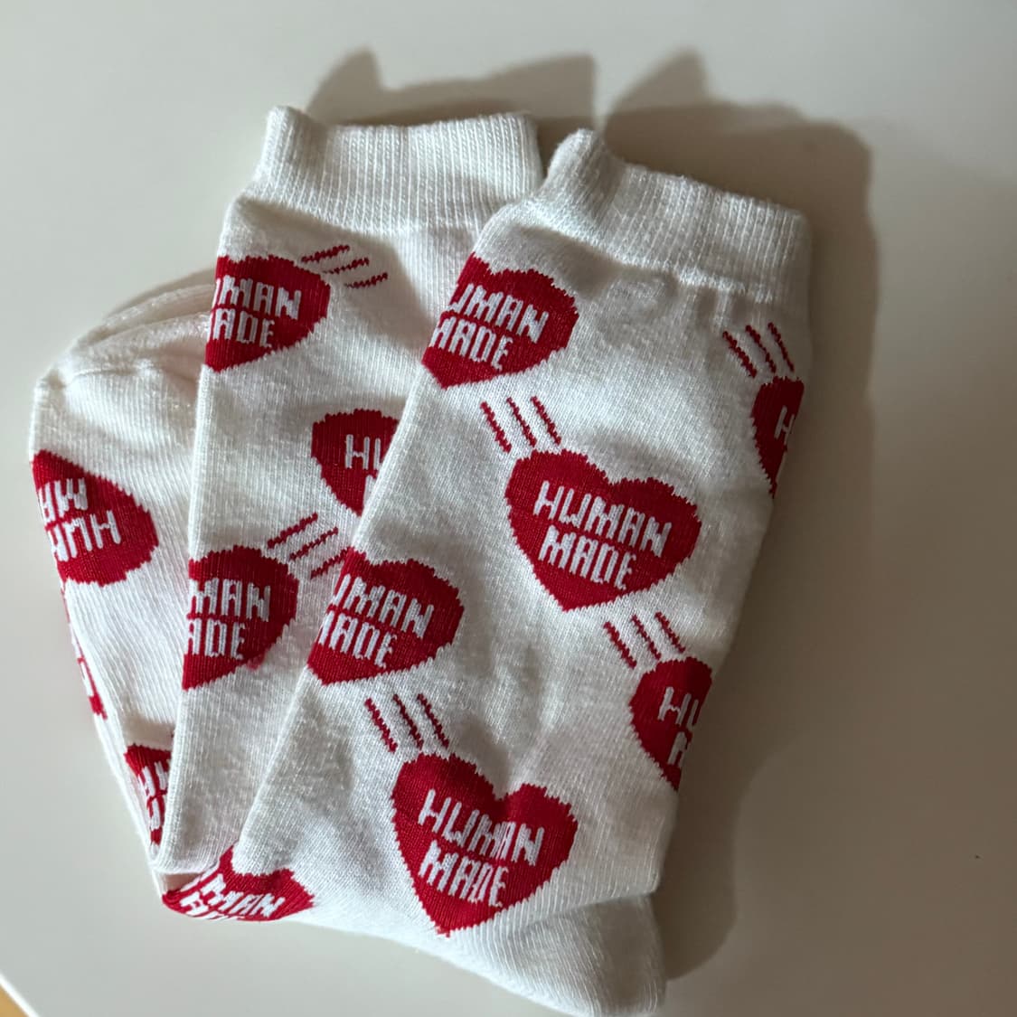 휴먼 메이드 하트 패턴 삭스 레드 상품이미지2