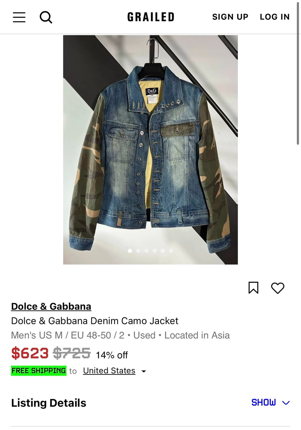 L/ 돌체앤가바나 2003AW 카모 데님자켓 상품이미지2