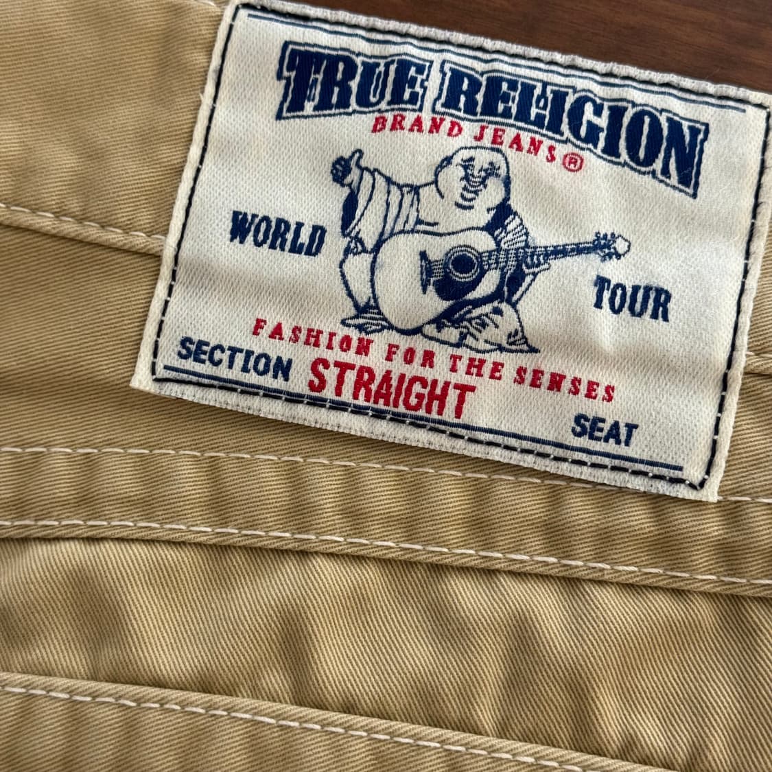 트루릴리전 베이지 코튼 스트레이트 팬츠 36 상품이미지4