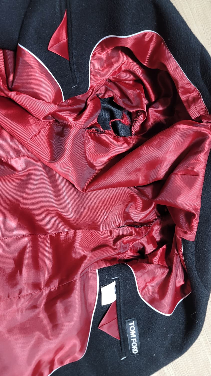 TOM FORD 톰 포드 더블 버튼 슬림핏 하프코트 자켓 블랙 EU46 상품이미지10