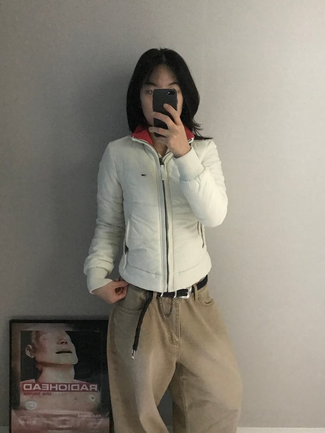 타미힐피거 가슴로고 화이트 숏패딩 상품이미지4