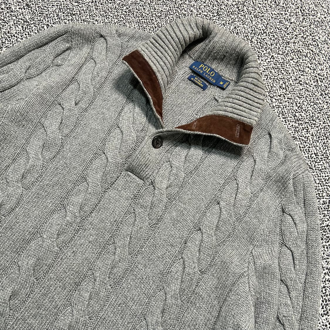 폴로 랄프로렌 그레이 버튼 케이블 니트 상품이미지2