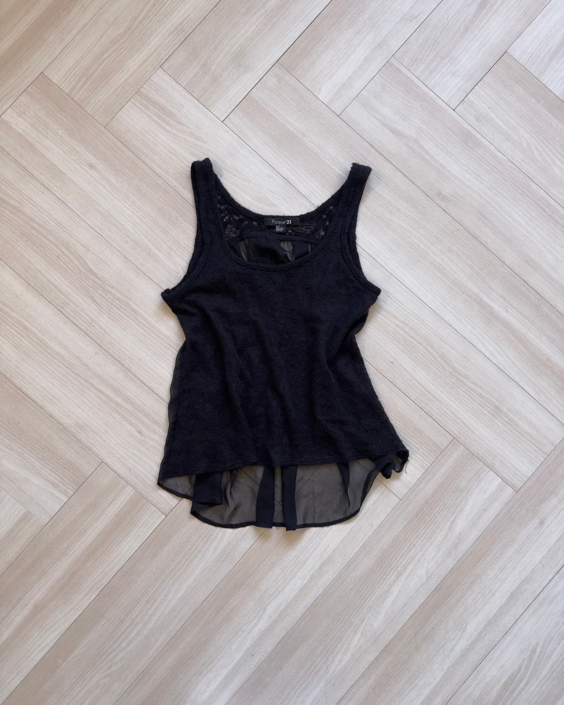 [Forever 21] Lace & Chiffon Ruffle Tank  상품이미지1