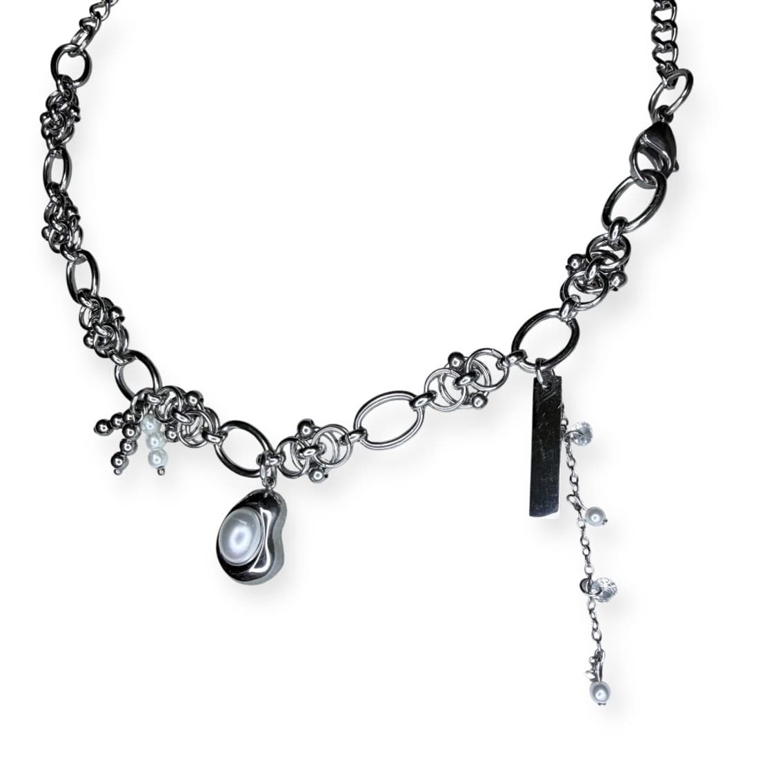 멀티체인 드롭 펜던트 목걸이 (2type) 상품이미지6