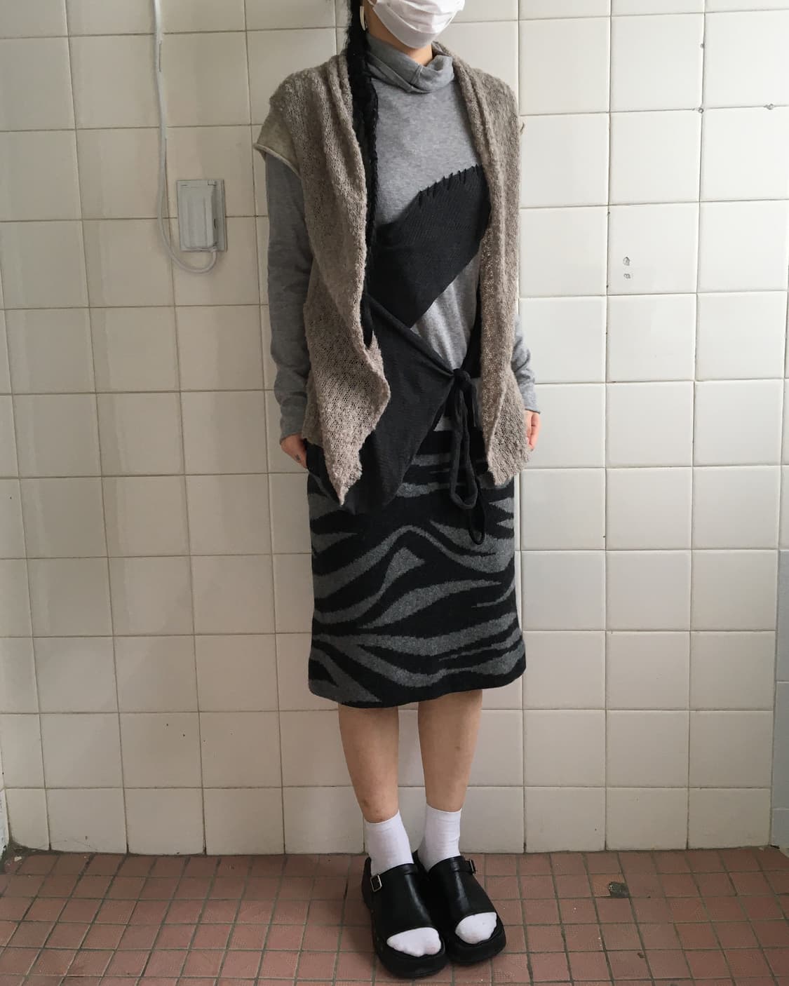 Drape point open knit cardigan 상품이미지5