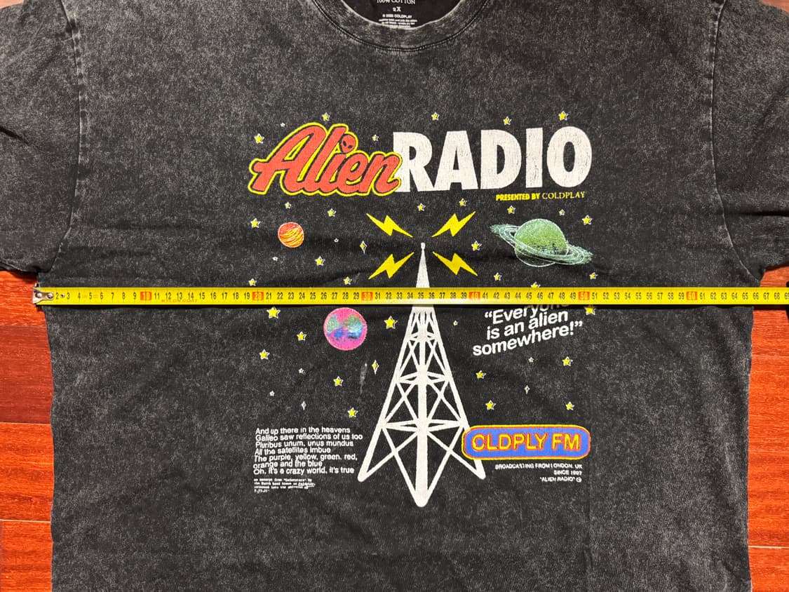 25년 콜드플레이 Alien Radio 밴드 티셔츠 상품이미지5