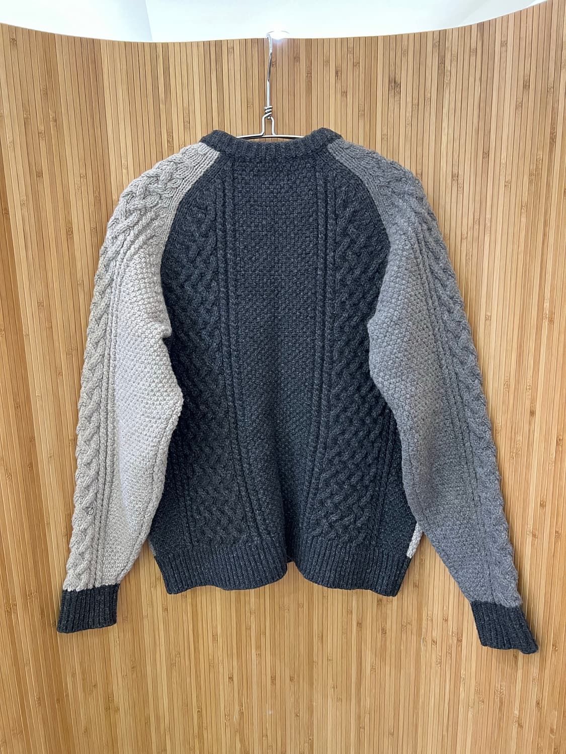 BEAMS 빔즈 M사이즈 아란 니트 가디건 그레이 상품이미지7