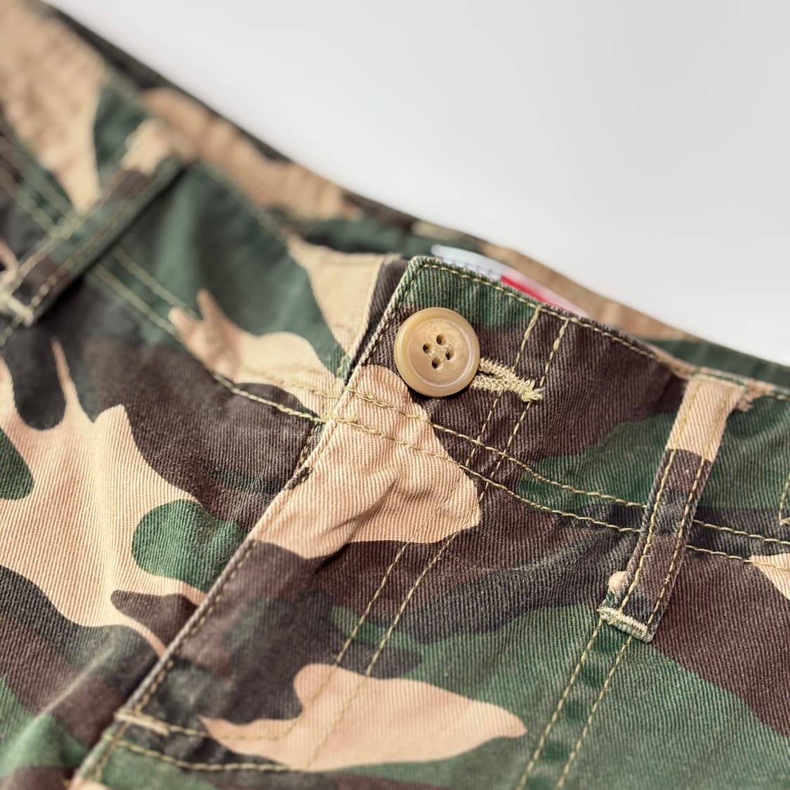 빈티지 우드랜드 카모 지퍼 디테일 크롭 카고 팬츠 상품이미지2